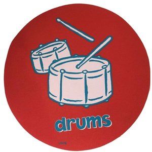 Cranium Hullabaloo Children Game Red Drums Round Circle Foot Mat Floor Pad 2004